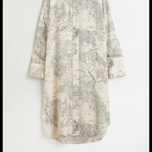 H&M Elegant Cream Printed Shirt Dress/Kimono